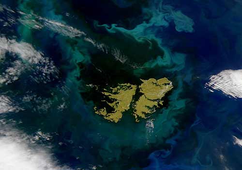 Фолкленды: вид из космоса Falkland Islands