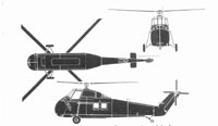 Схема вертолета H-34 Chocktaw, увеличить рисунок