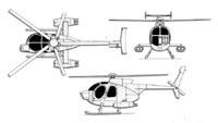 Схема вертолета OH-6 Cayuse, увеличить рисунок